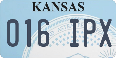 KS license plate 016IPX