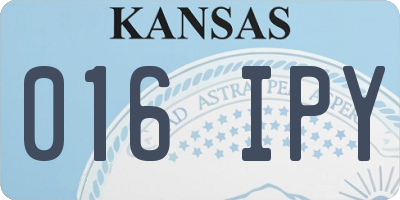 KS license plate 016IPY