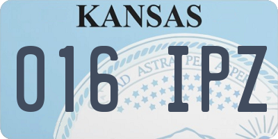 KS license plate 016IPZ