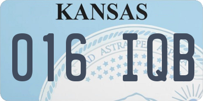KS license plate 016IQB