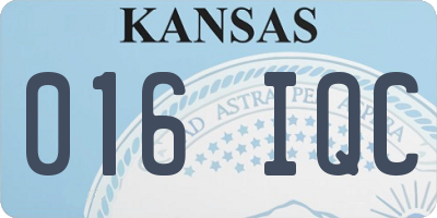 KS license plate 016IQC