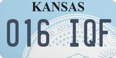 KS license plate 016IQF