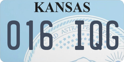 KS license plate 016IQG