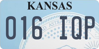 KS license plate 016IQP