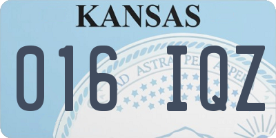 KS license plate 016IQZ