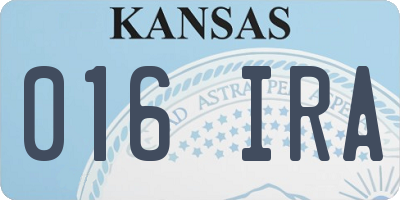 KS license plate 016IRA