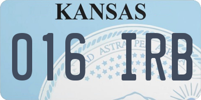 KS license plate 016IRB