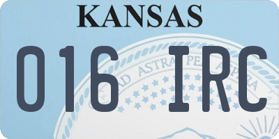 KS license plate 016IRC