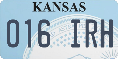 KS license plate 016IRH