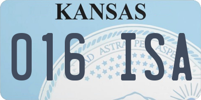 KS license plate 016ISA