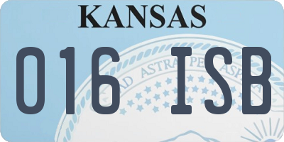 KS license plate 016ISB