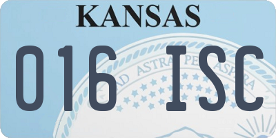KS license plate 016ISC