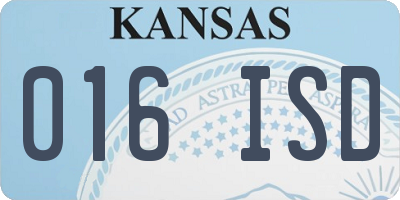 KS license plate 016ISD