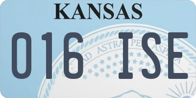 KS license plate 016ISE