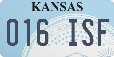 KS license plate 016ISF