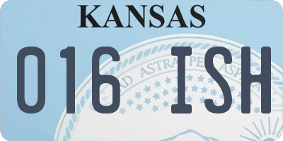 KS license plate 016ISH
