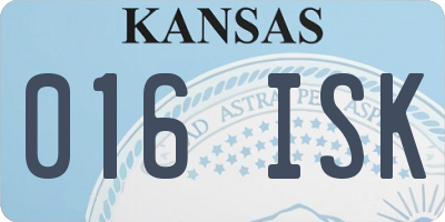 KS license plate 016ISK