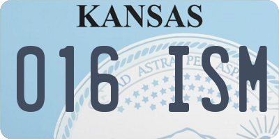 KS license plate 016ISM