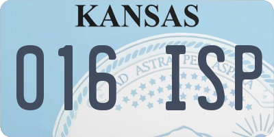 KS license plate 016ISP
