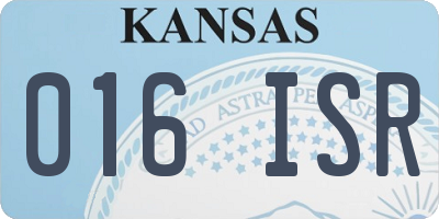 KS license plate 016ISR