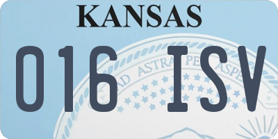 KS license plate 016ISV