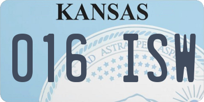 KS license plate 016ISW