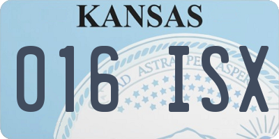 KS license plate 016ISX