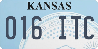KS license plate 016ITC