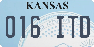 KS license plate 016ITD