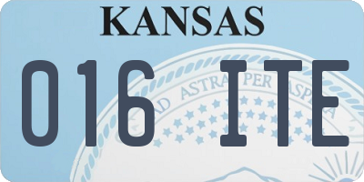 KS license plate 016ITE