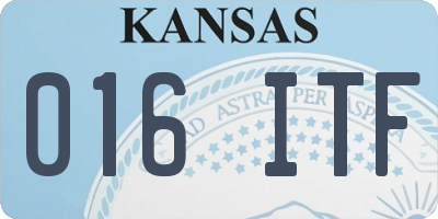 KS license plate 016ITF