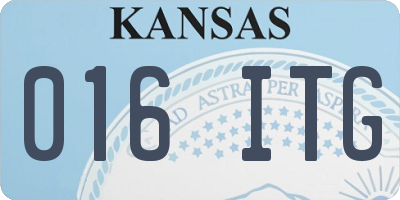 KS license plate 016ITG