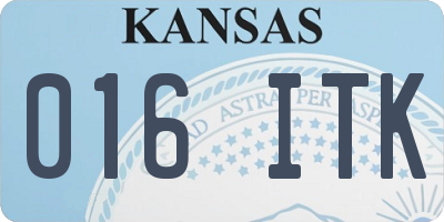 KS license plate 016ITK