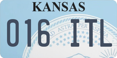 KS license plate 016ITL