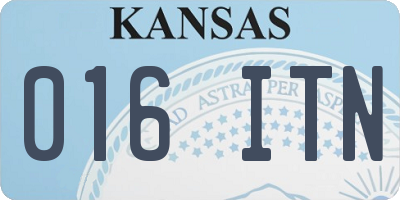 KS license plate 016ITN