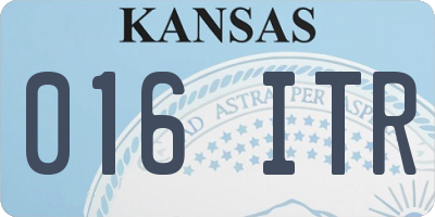 KS license plate 016ITR