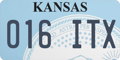 KS license plate 016ITX