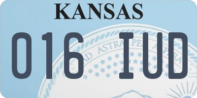 KS license plate 016IUD