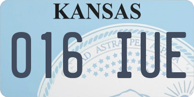 KS license plate 016IUE