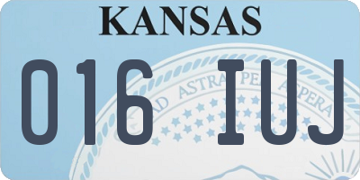 KS license plate 016IUJ