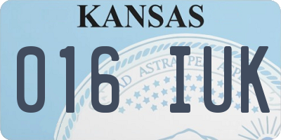 KS license plate 016IUK