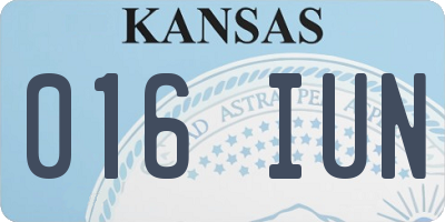 KS license plate 016IUN
