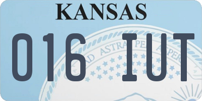 KS license plate 016IUT