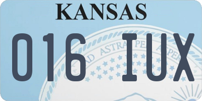 KS license plate 016IUX