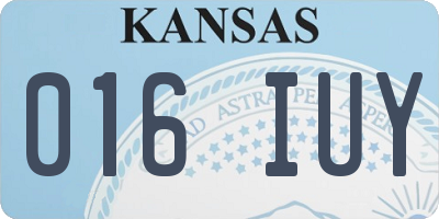 KS license plate 016IUY