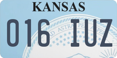 KS license plate 016IUZ