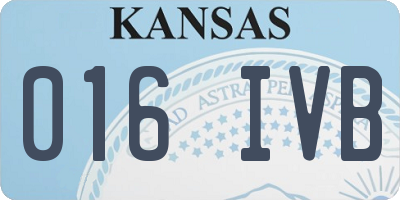 KS license plate 016IVB