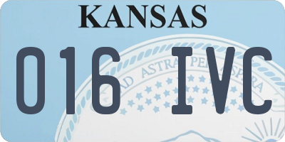 KS license plate 016IVC