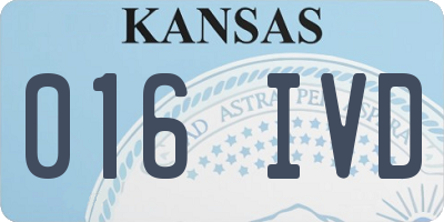 KS license plate 016IVD