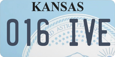 KS license plate 016IVE